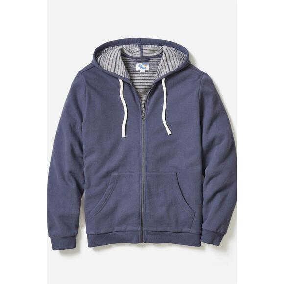 MARINE LAYER Tops - NEW MARINE LAYER men's cloud 9 fleece full zip hoodie in navy stripe